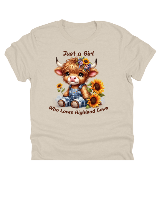 11" DTF Ready to Press - Just a Girl Who Loves Highland Cows | 0030