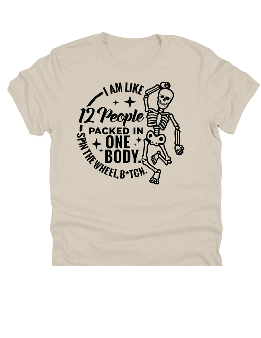 11" DTF Ready to Press - 12 People Packed in One Body Skeleton | 0033