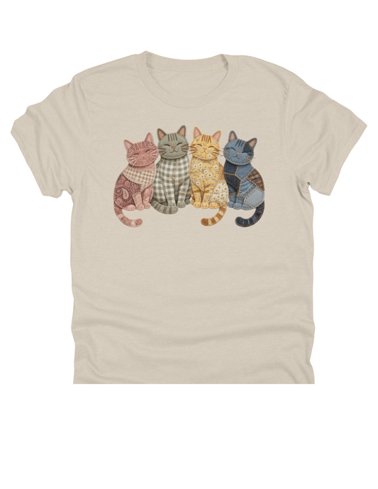 11" DTF Ready to Press - Patchwork Cats 309