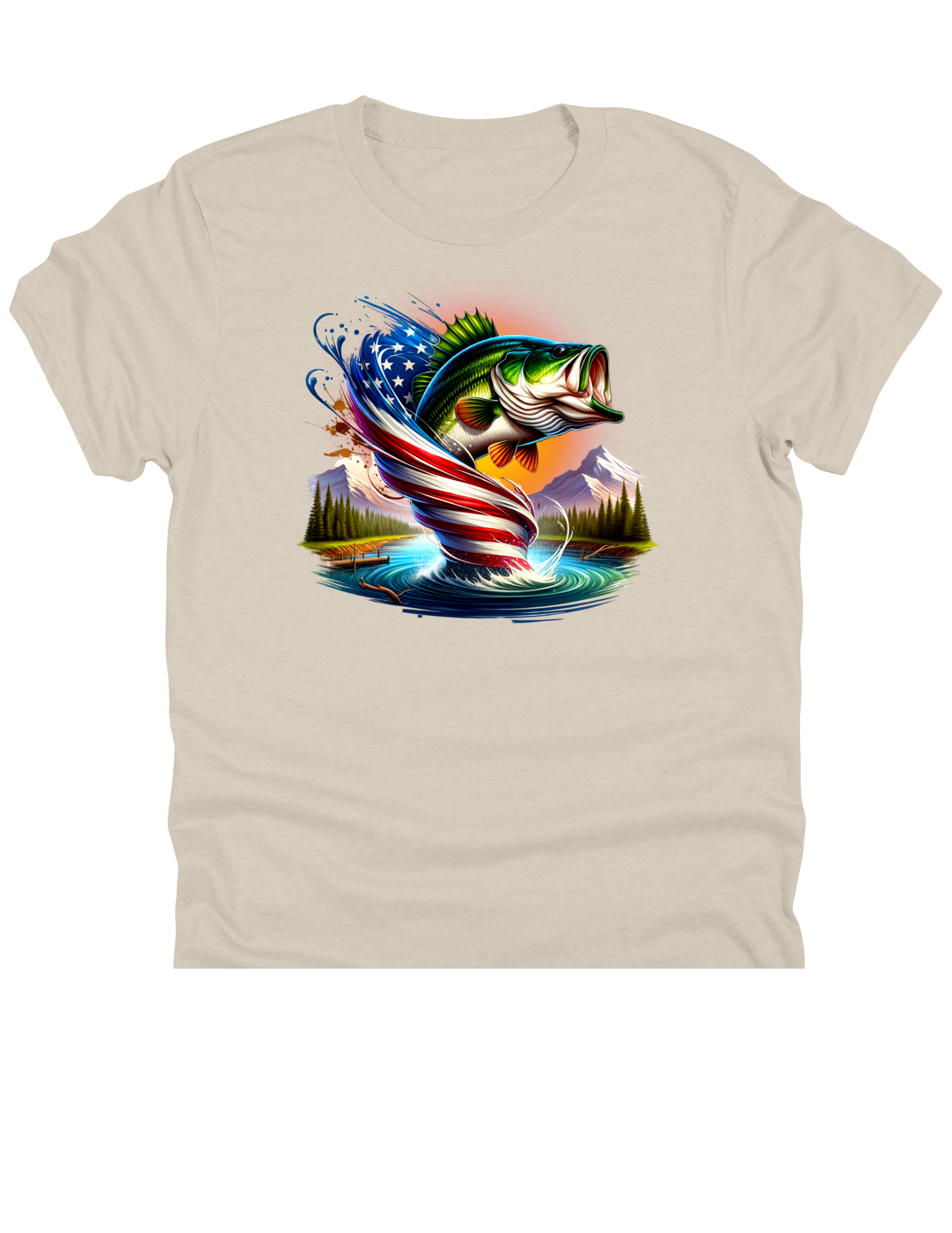 11" DTF Ready to Press - Patriotic Bass Fishing