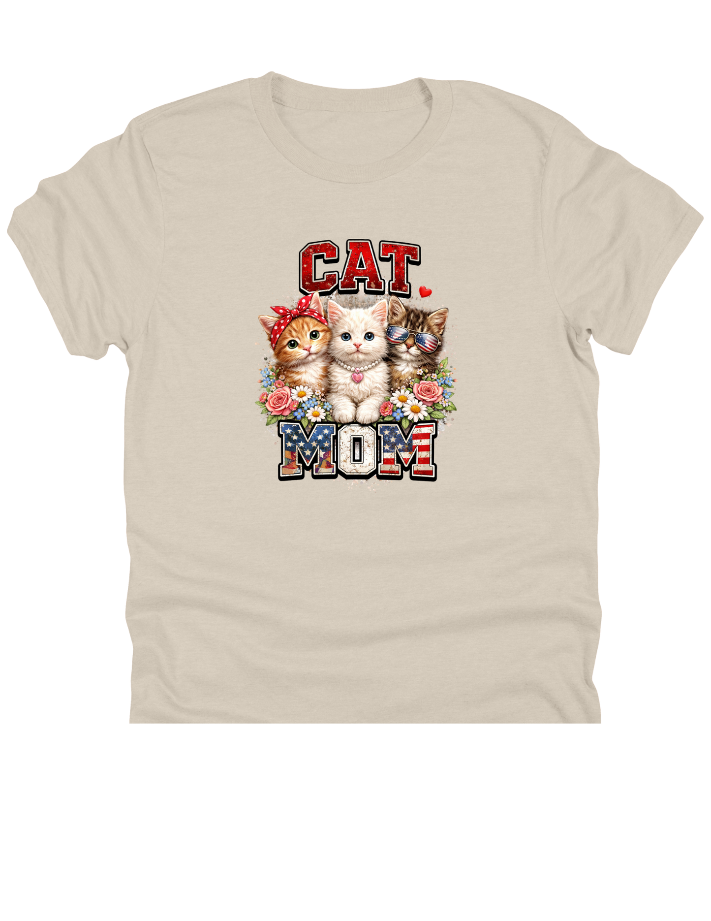 11" DTF Ready to Press - Patriotic Cat Mom