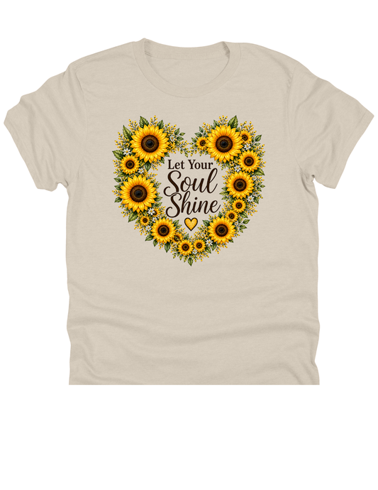 11" DTF Ready to Press - Let Your Soul Shine Sunflower Heart 336
