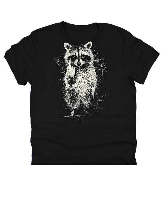 11" DTF Ready to Press - Sassy Raccoon Middle Finger 339
