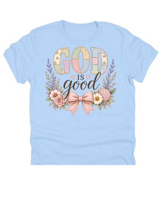11" DTF Ready to Press - God Is Good Patchwork Floral 334