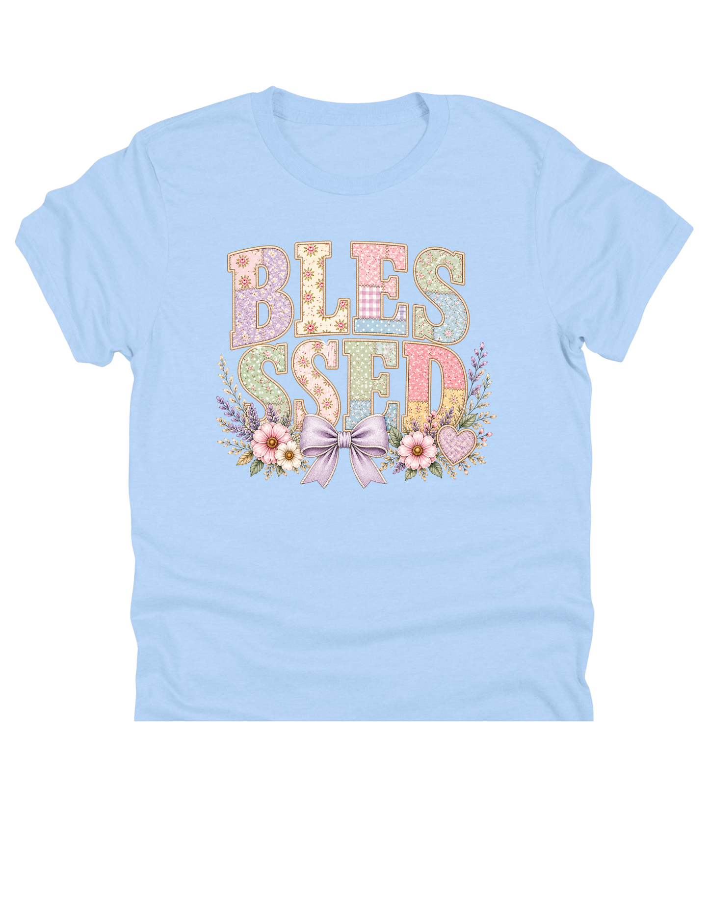 11" DTF Ready to Press - Blessed Patchwork Floral