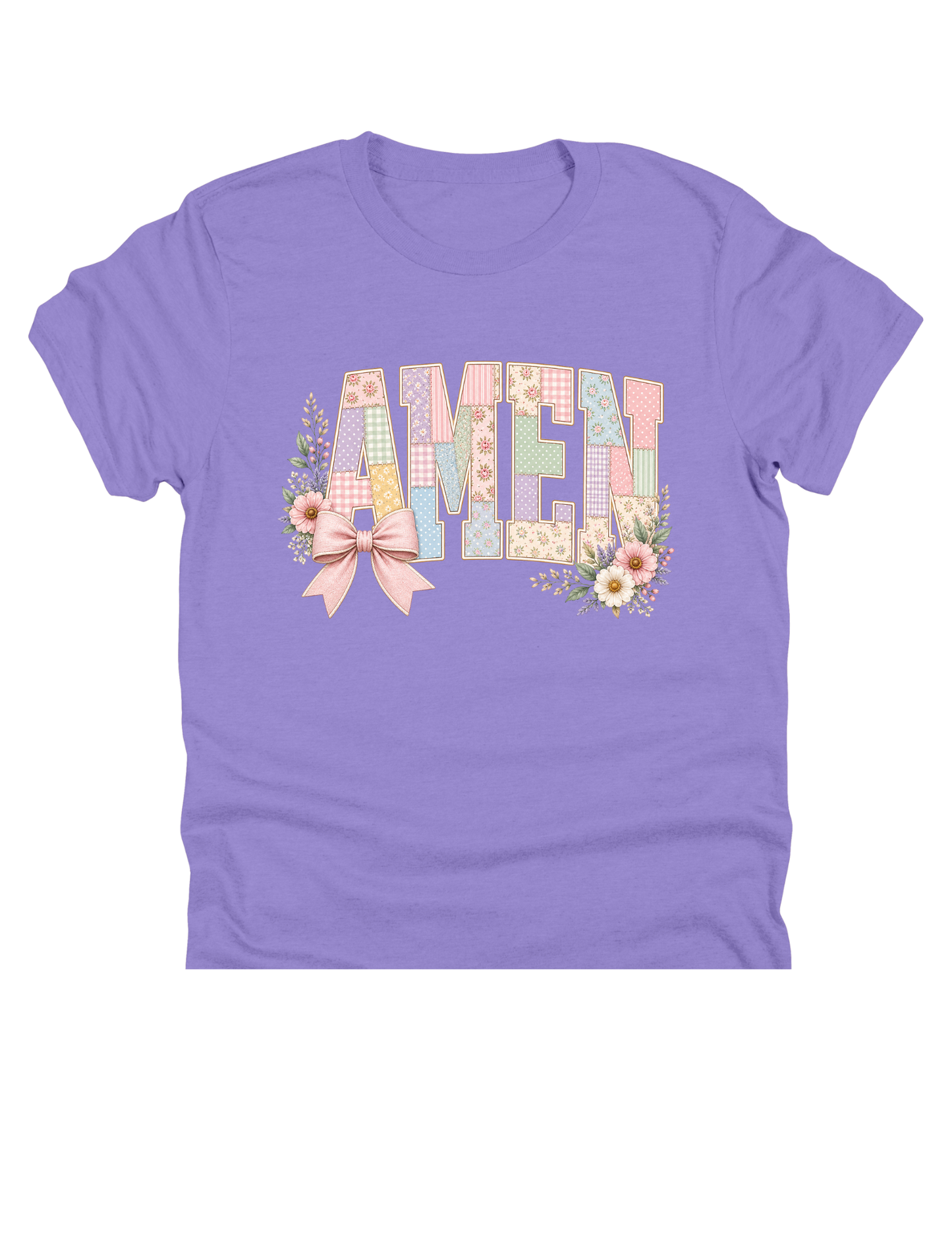 11" DTF Ready to Press - Amen Patchwork Floral