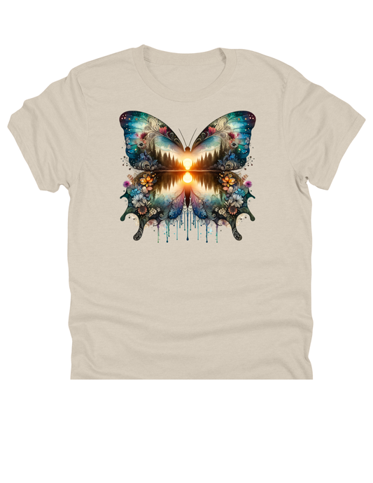 11" DTF Ready to Press - Butterfly Sunset Reflection 355