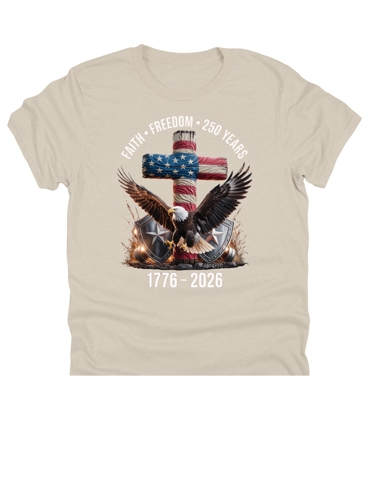 11" DTF Ready to Press - Faith Freedom 250 Years 1776-2026 320
