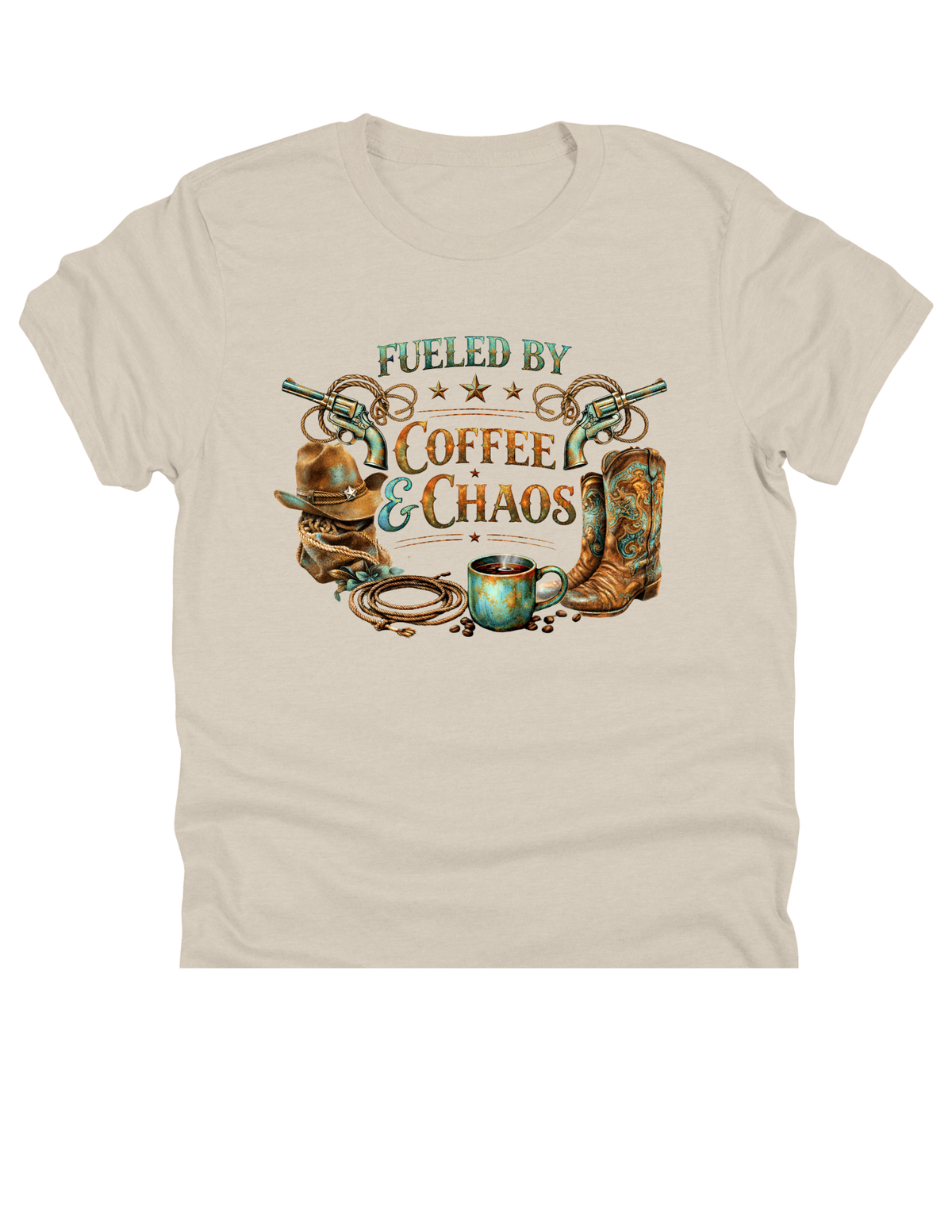 11" DTF Ready to Press - Fueled by Coffee & Chaos Western | 201