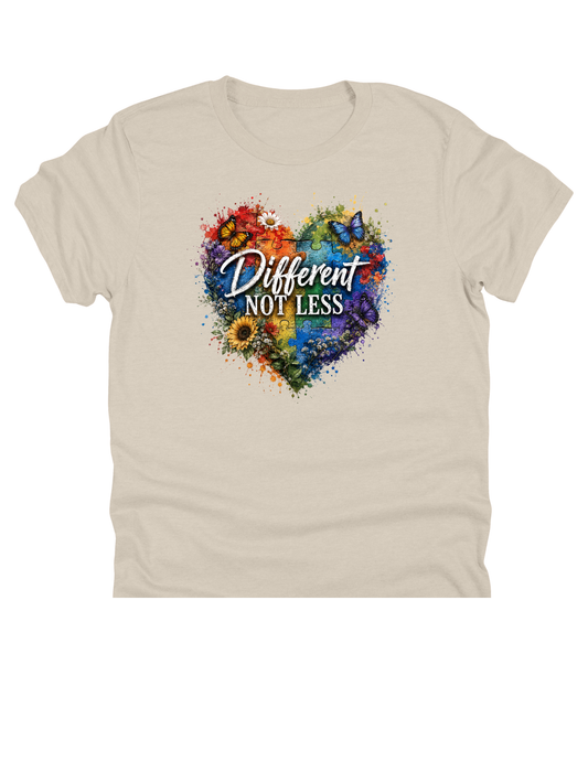 11" DTF Ready to Press - Different Not Less Puzzle Heart 350