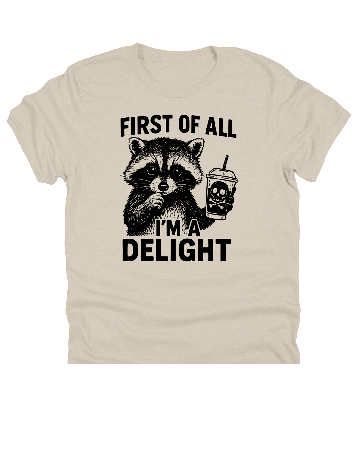 11" DTF Ready to Press - First of All I’m a Delight Raccoon 356