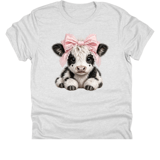 Pink Bow Baby Cow | 11" Ready to Press DTF Transfer |  191