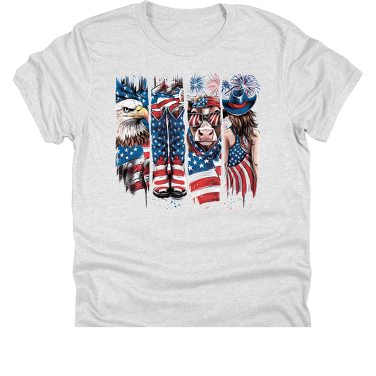 Patriotic Eagle Boots Cowgirl | 11" Ready to Press DTF Transfer | 200