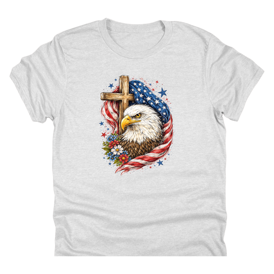 Faith Eagle Cross American Flag | 11" Ready to Press DTF Transfer|169