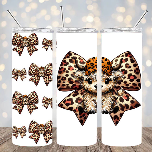 UVDTF 20 oz Cute Highland Cow Bows 2307