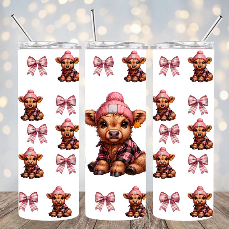 UVDTF 20 oz Highland Cow bows 2298