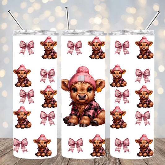 UVDTF 20 oz Highland Cow bows 2298