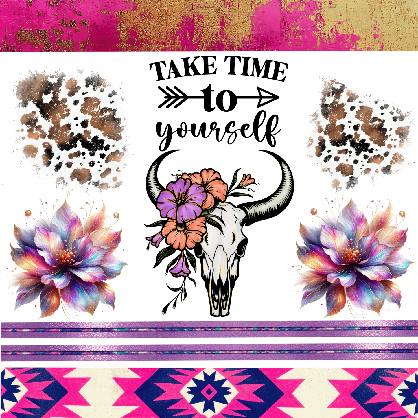 UVDTF 9.5 x 8.5 Element Sheet Take time Western Floral 6009