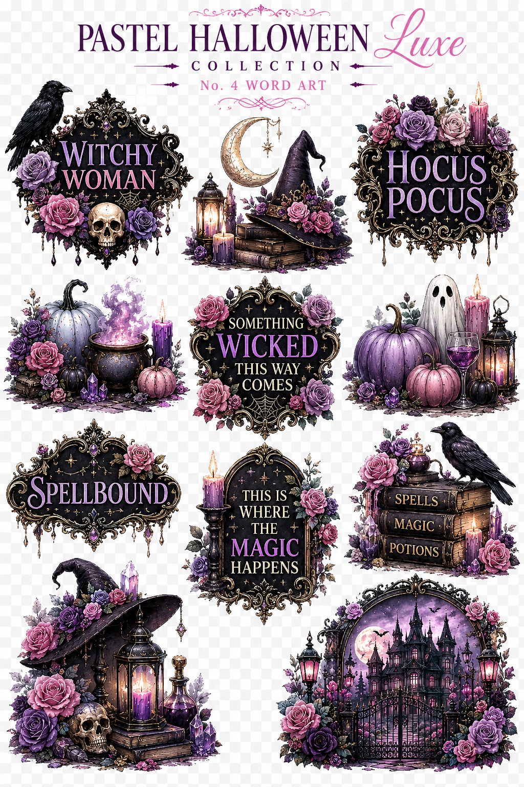 Pastel Halloween Collection | UVDTF 9.5 x14 Element Sheets 827