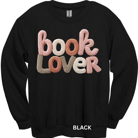 Crewneck Sweatshirt Faux Yarn Book Lover 473