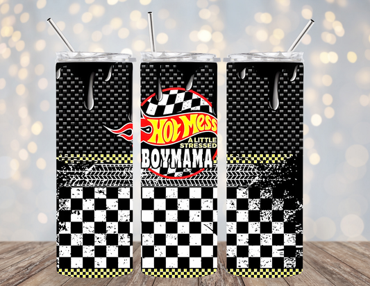 20 Oz Tumbler Hot Mess Boy Mom