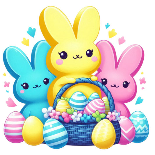 11" DTF Print Ready to Press Easter Peeps