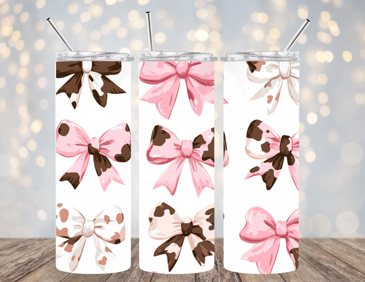 20 Oz Tumbler Cow Bows