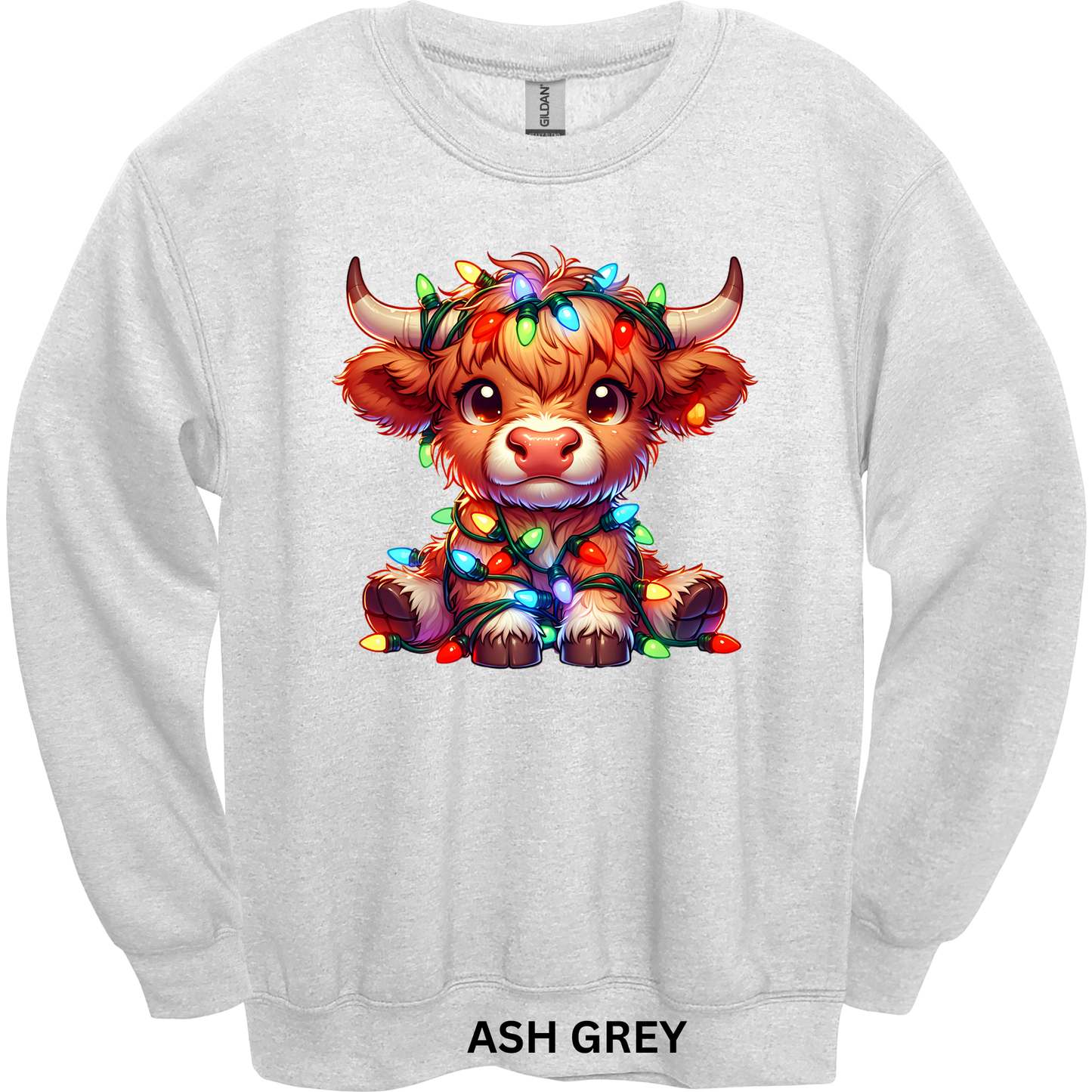 Crewneck Sweatshirt Christmas Highland Cow 1200
