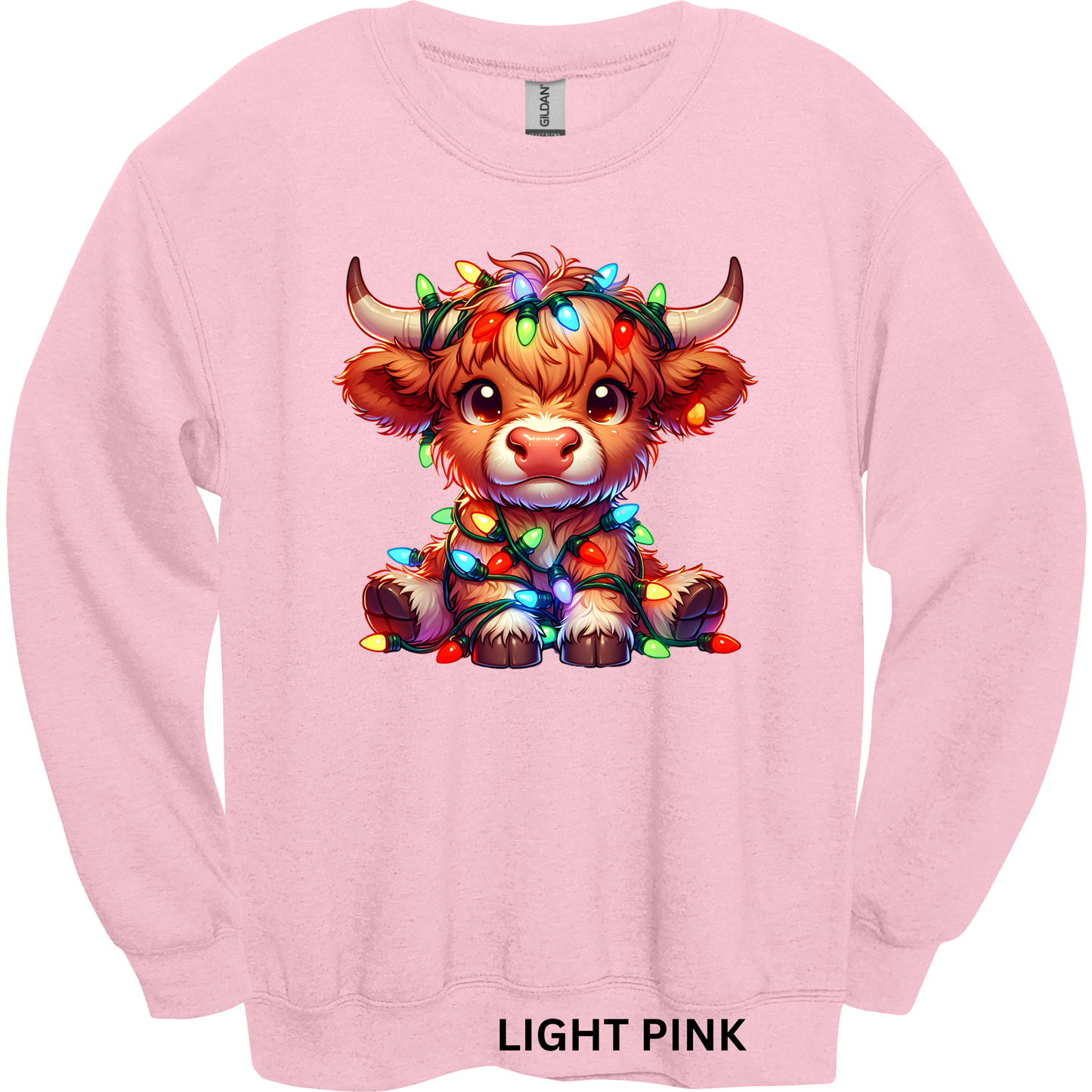 Crewneck Sweatshirt Christmas Highland Cow 1200