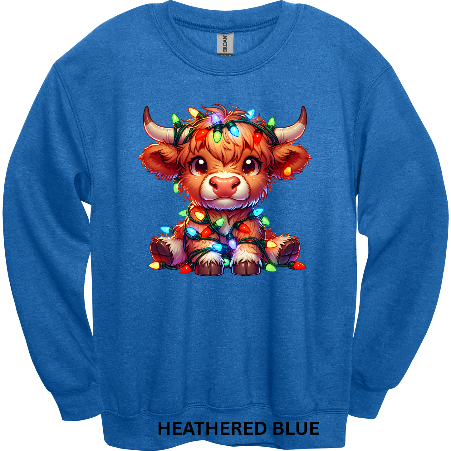 Crewneck Sweatshirt Christmas Highland Cow 1200