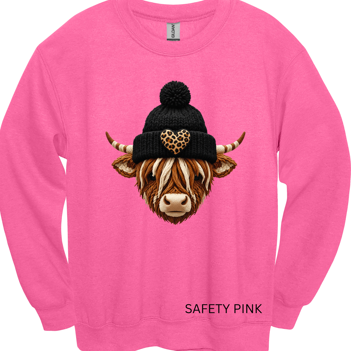Crewneck Sweatshirt Faux Yarn Highland With Hat