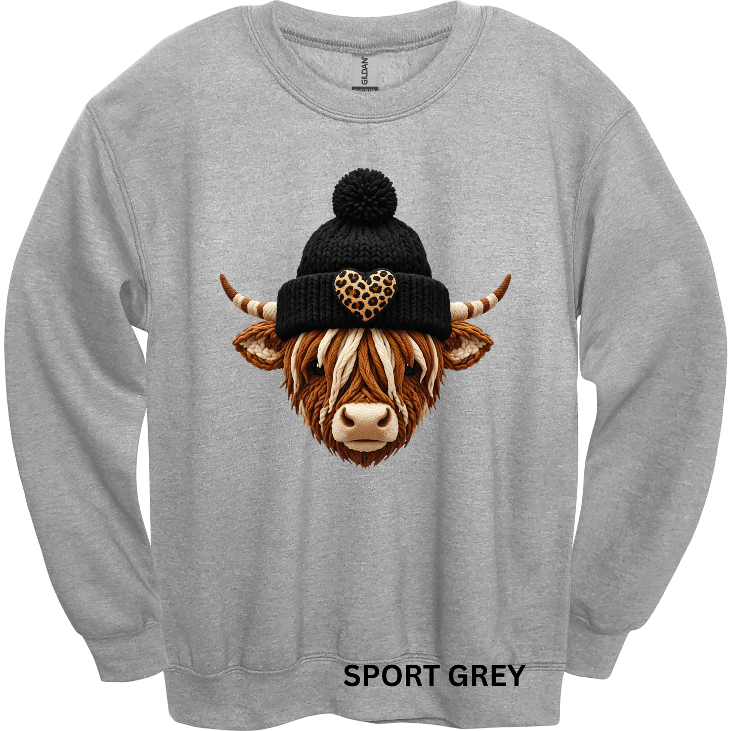 Crewneck Sweatshirt Faux Yarn Highland With Hat