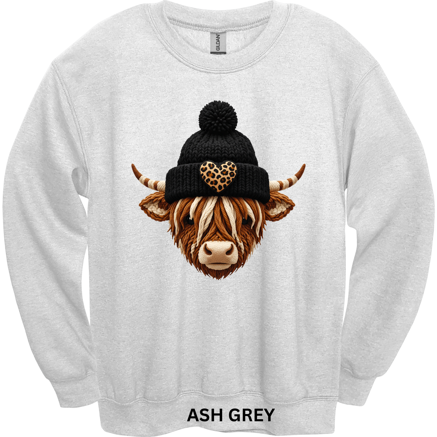 Crewneck Sweatshirt Faux Yarn Highland With Hat