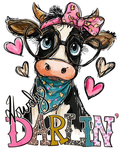 11" DTF Print Ready to Press Howdy Darlin