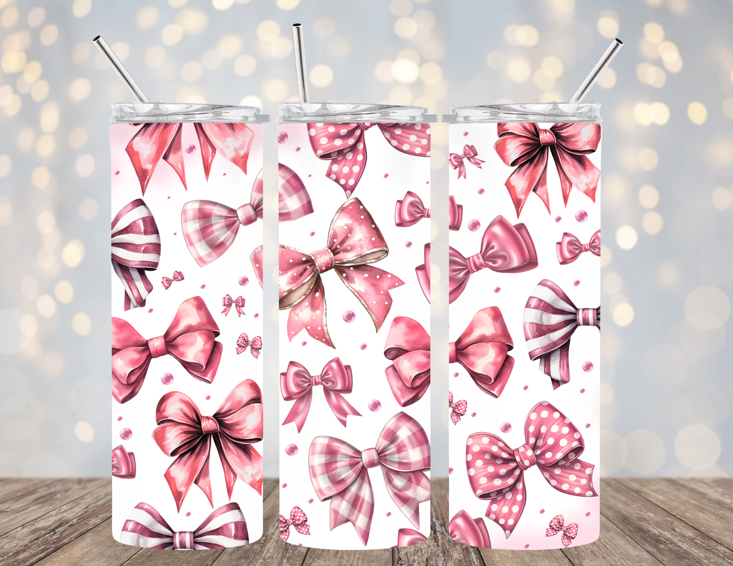 20 Oz Tumbler Pink Bows