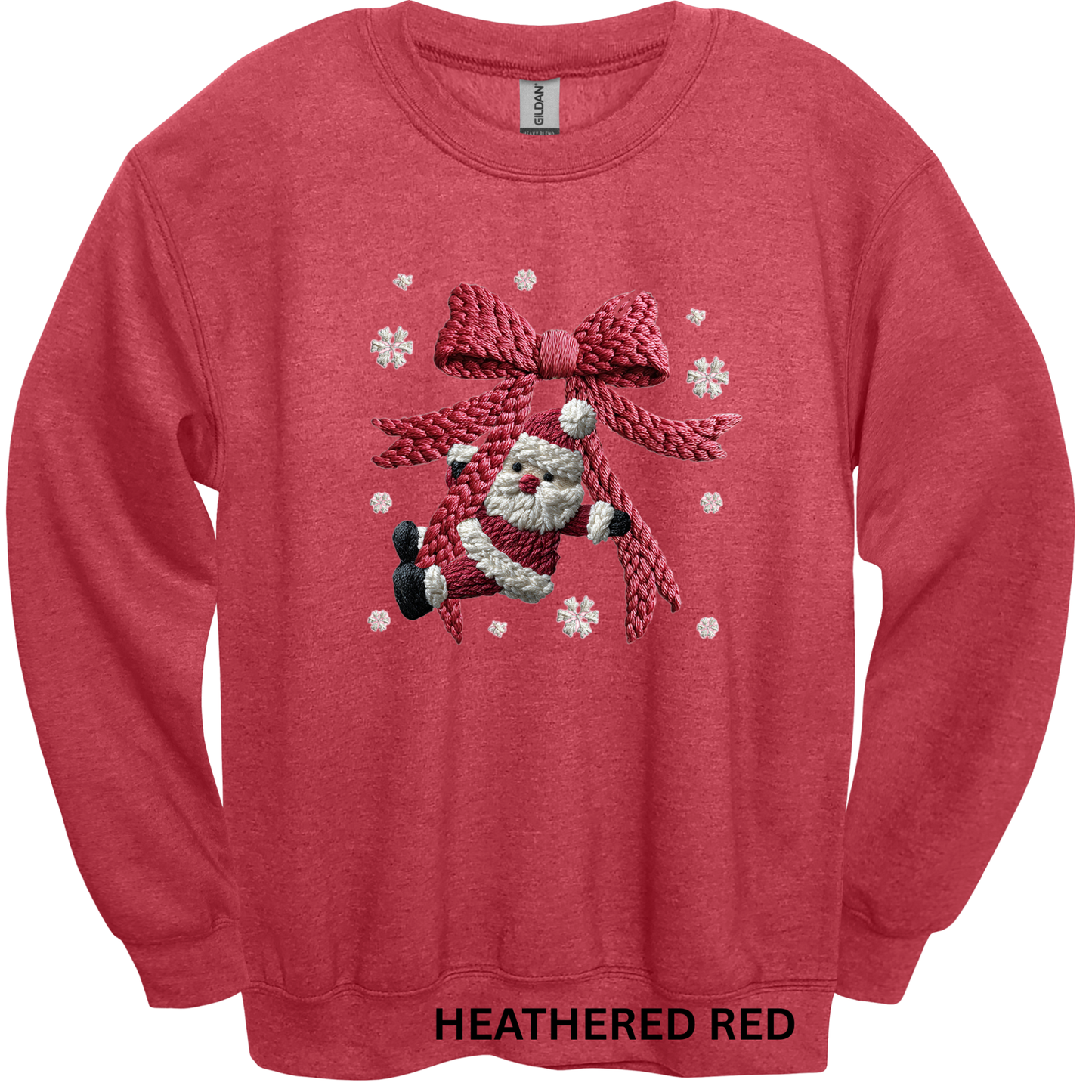 Crewneck Sweatshirt Faux Yarn Santa Bow 452