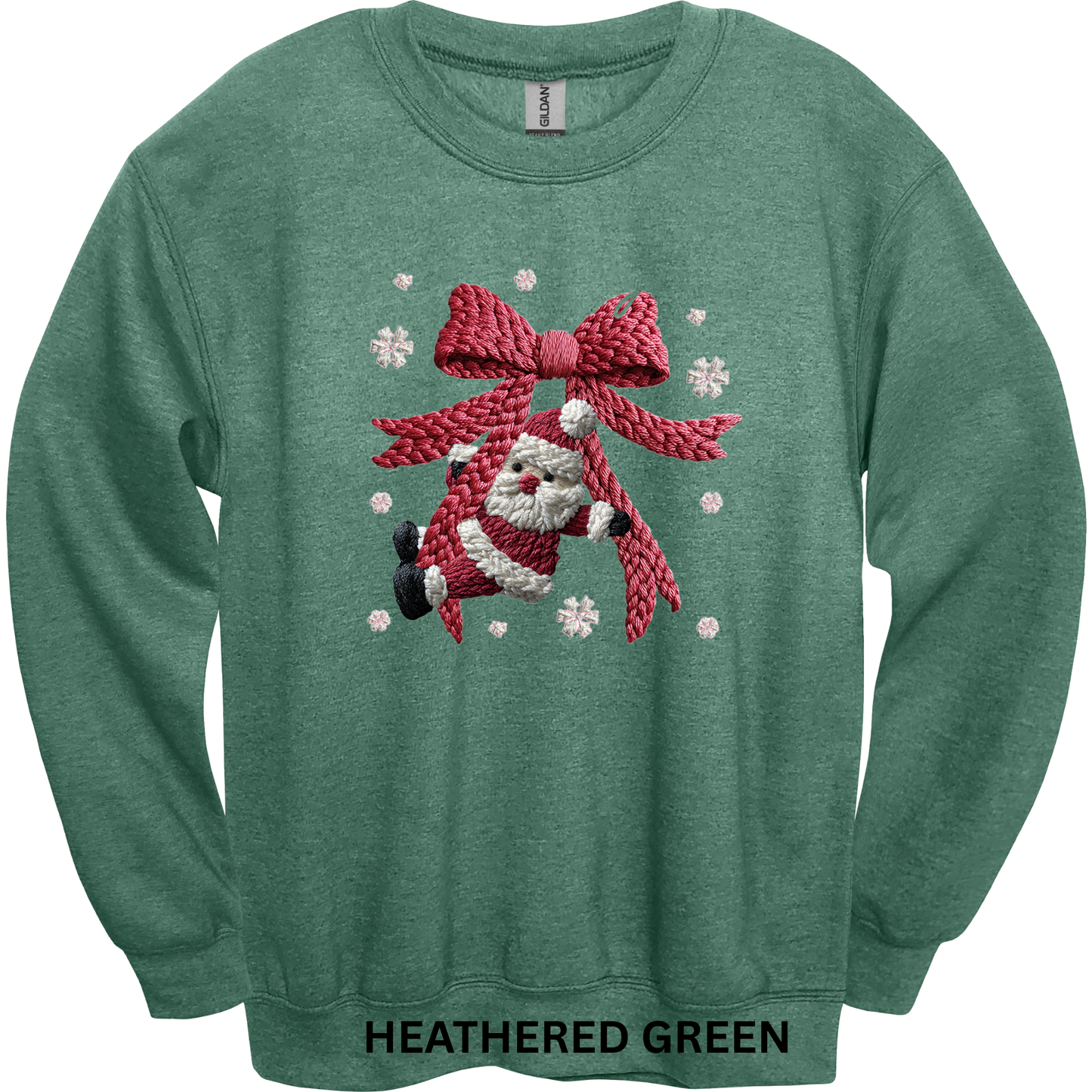 Crewneck Sweatshirt Faux Yarn Santa Bow 452
