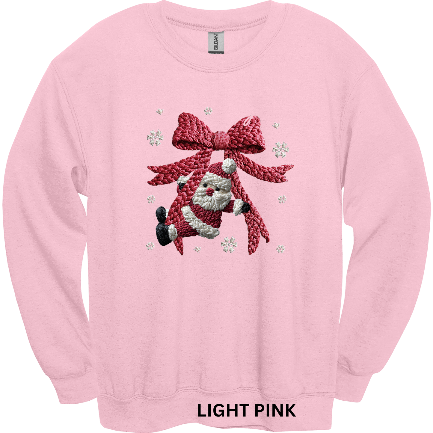Crewneck Sweatshirt Faux Yarn Santa Bow 452