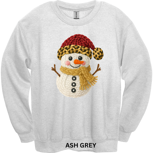 Crewneck Sweatshirt Faux Yarn Snowman 445