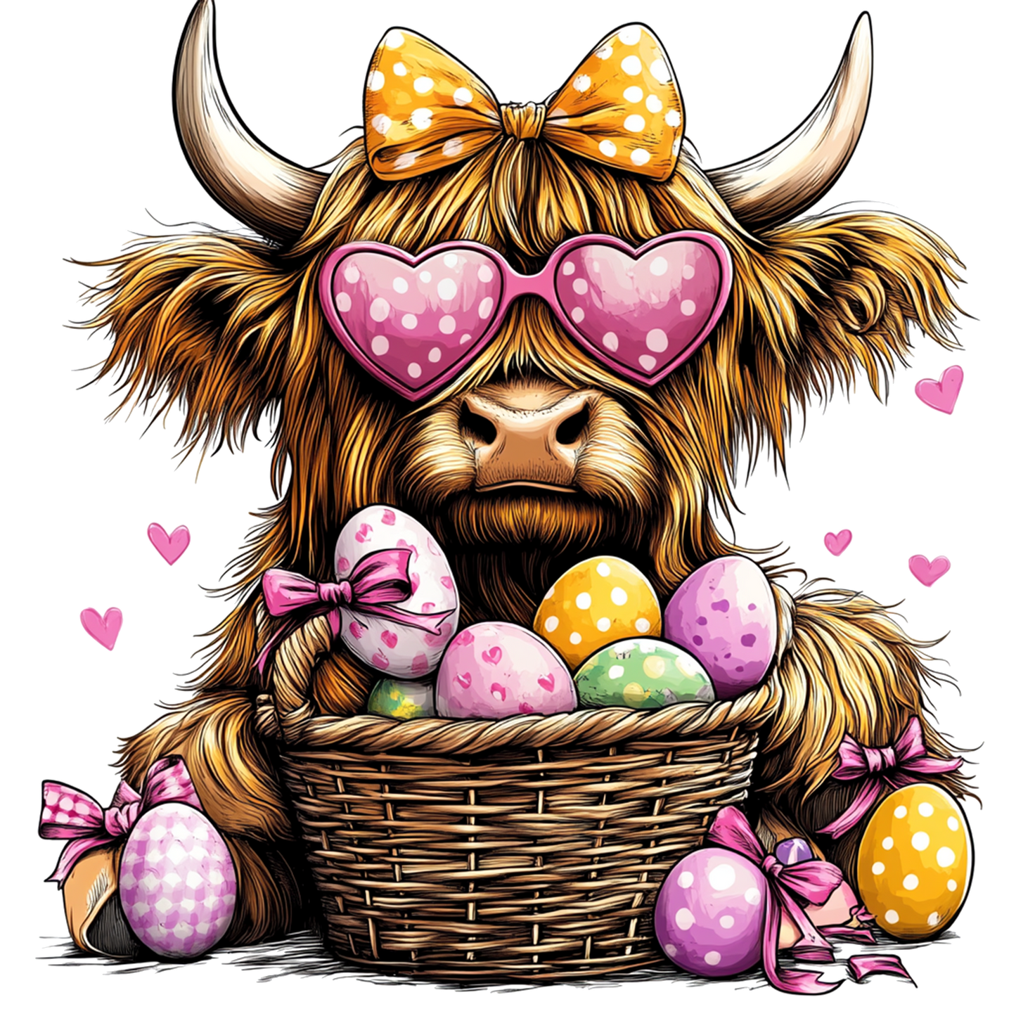 11" DTF Print Ready to Press Easter Basket Highland