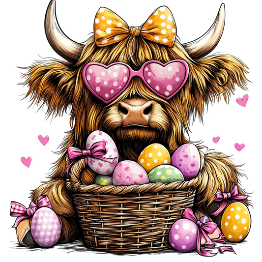 11" DTF Print Ready to Press Easter Basket Highland