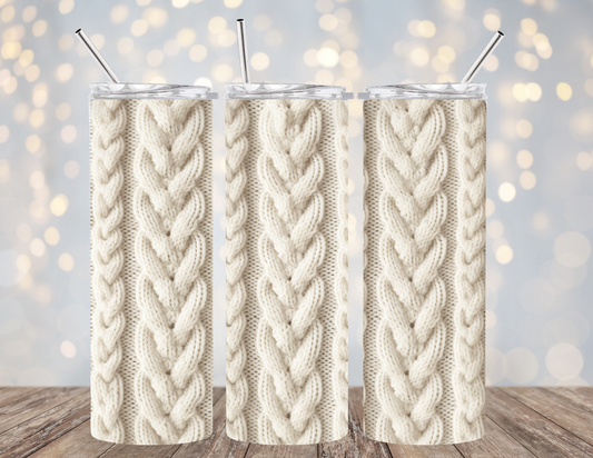 20 Oz Tumbler White Sweater